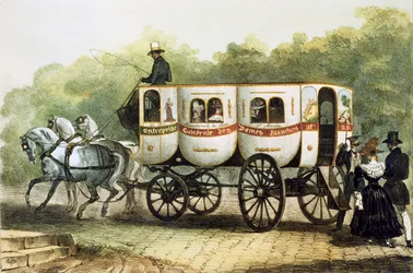 „Enterprise Generale des Dames Blanches”, omnibus od Madeleine do Porte Saint-Martin, ok. 1850